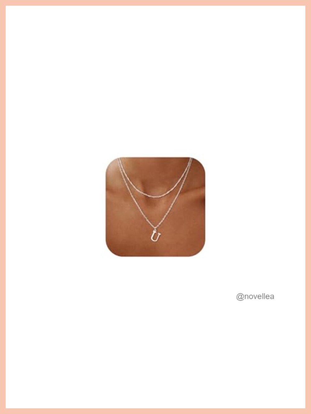 14K Gold Plated Initial Necklace Layered Letter Pendant Dainty Choker Gift - Picture 1 of 6